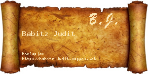 Babitz Judit névjegykártya